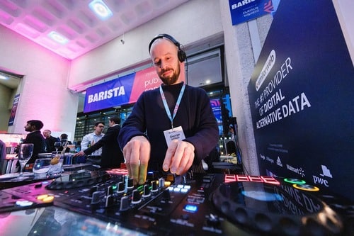 DJ at banking and payments conference