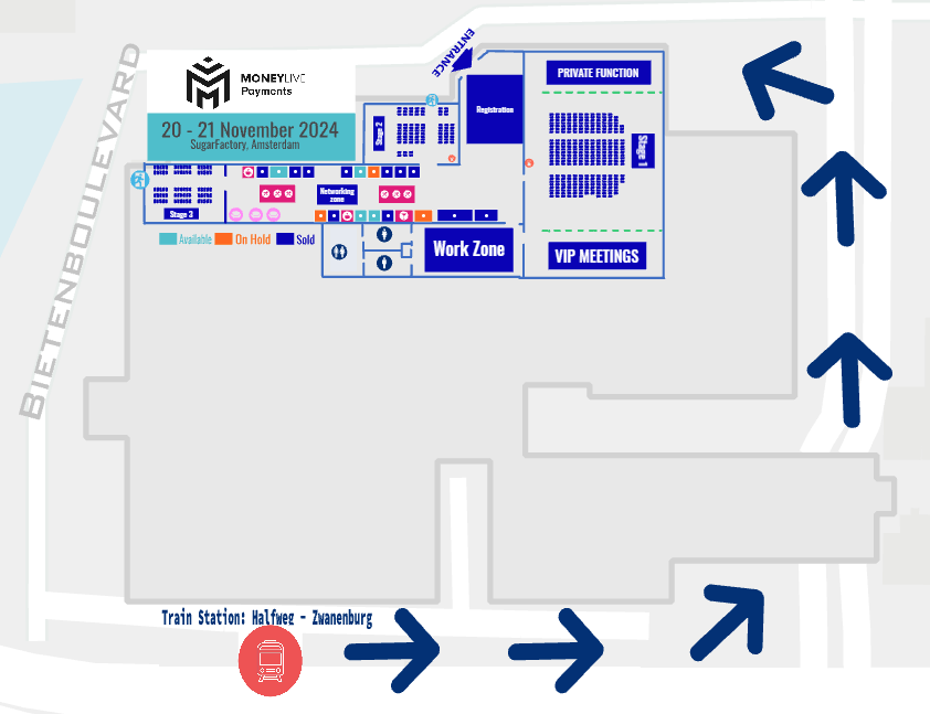 MoneyLIVE Payments Europe Floor Plan