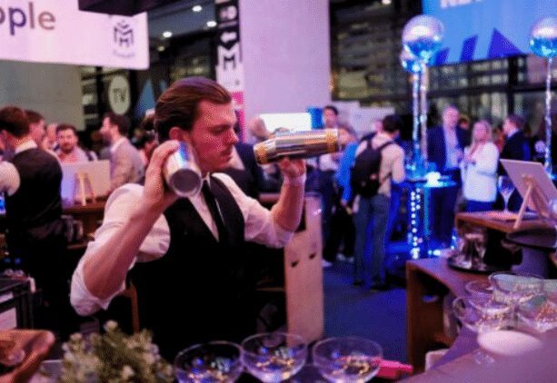Cocktail making at banking event afterparty