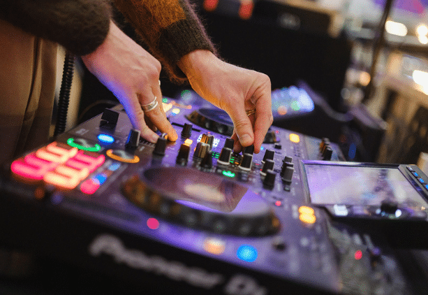 DJ at banking event afterparty